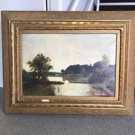 Painting with bold gold frame